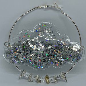 Silver "DREAM" Hoops